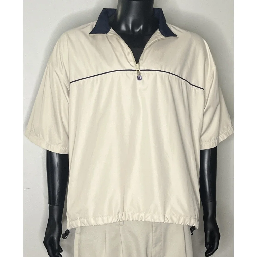 Vintage PGA Tour Short Sleeve 1/4 Zip Golf Windshirt Pullover Jacket